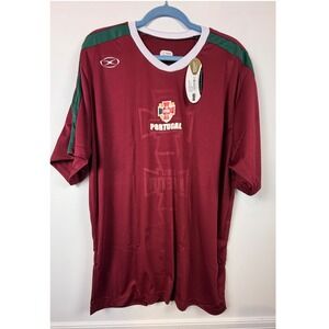 Xara Portugal Soccer Jersey Mens XL Burgundy Green ShortSleeve Futebol Shirt NWT